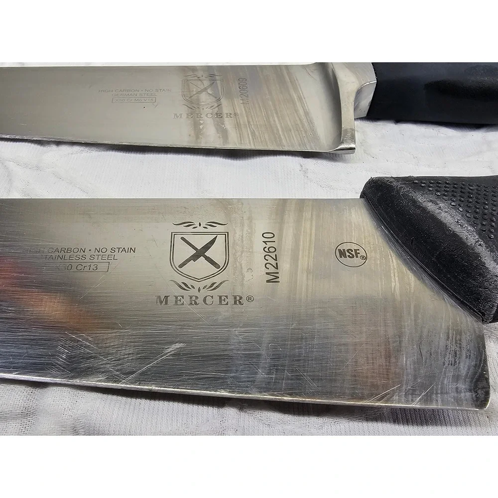 Mercer Chef Knife Set 2pc 8in 10in Black Good M20609‎ M22610 German Steel NSF